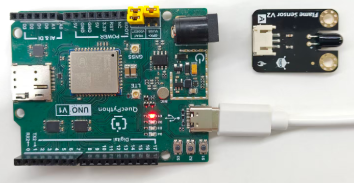 初学者视角体验：【EC800X Duino 开发板】传感器体验-火焰检测传感器！